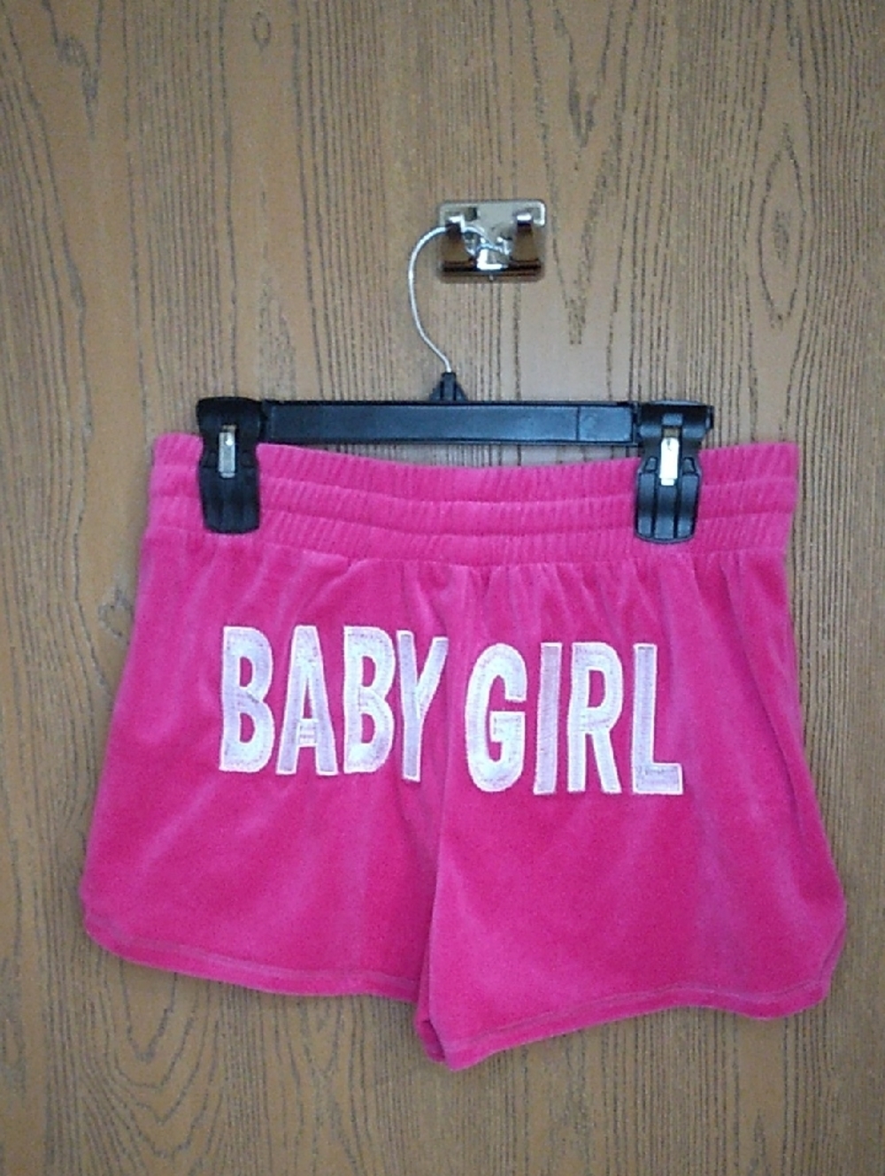 Rue21 Hot Pink Embroidered "BABY GIRL" Velour Shorts